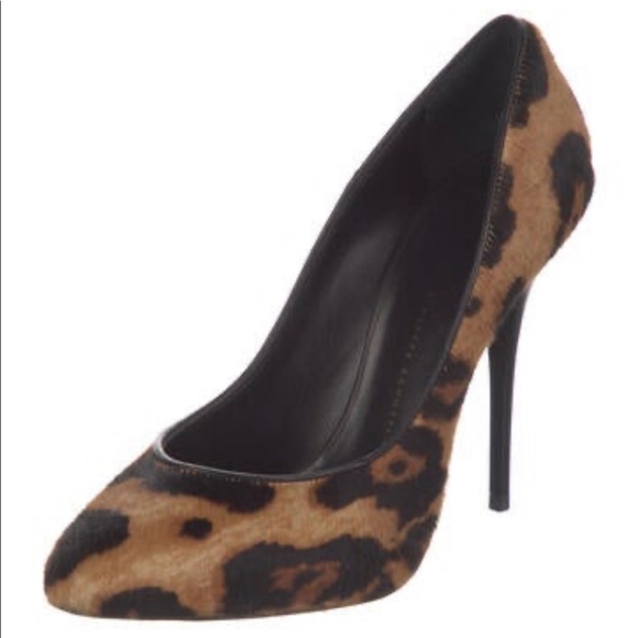 GIUSEPPE ZANOTTI LEOPARD PONY HAIR HEELS 37 - Picture 2 of 7